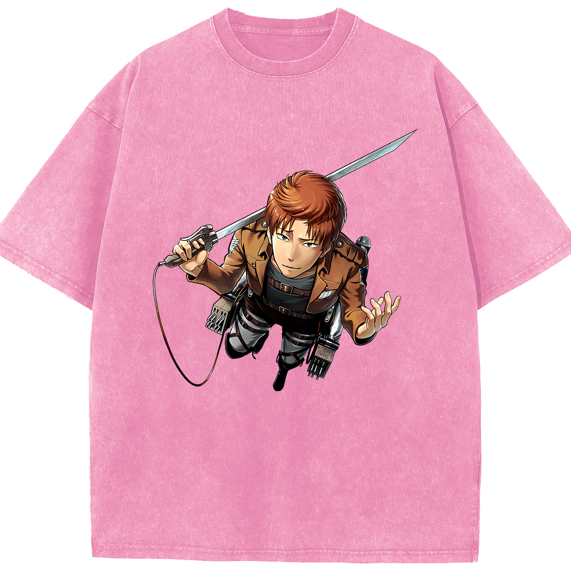 （画像用） 進撃の巨人 Attack on Titan 綿100% ヴィンテージ風 半袖Tシャツ（フロントプリント）
